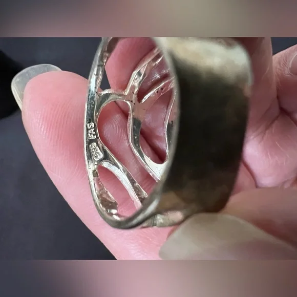 Sterling Silver Open Wave Wide Band Ring - Picture 5 of 6